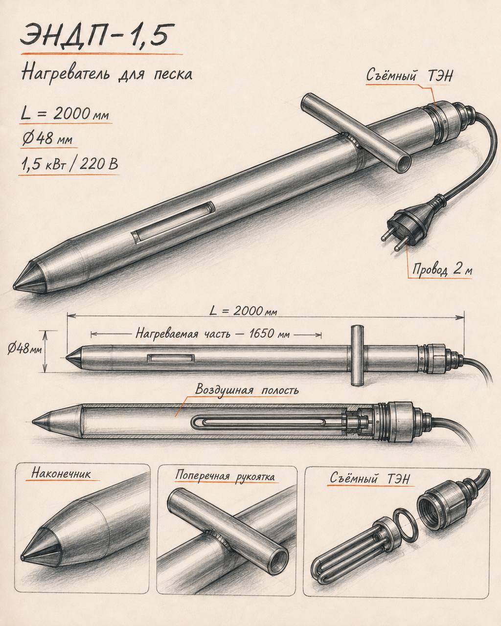 Инженерный эскиз ЭНДП-1,5