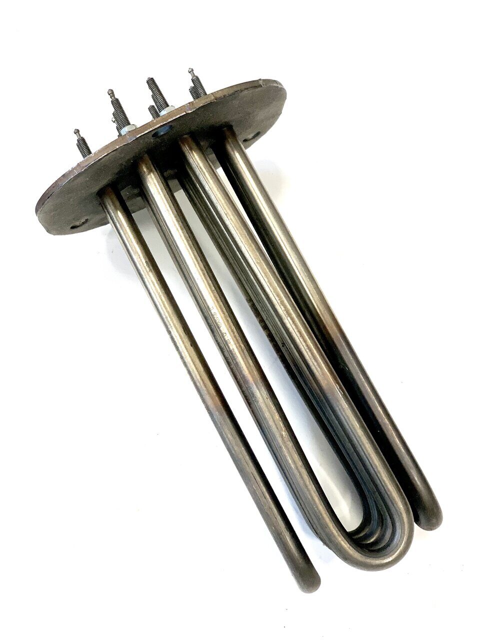 Блок нагревателей ТЭНБ-П-7,5-J-МИКМ 133 (Сангай) НЕРЖ (сварка аргон) L- 21 см, 3 отв, D фланца-130 мм с прокладкой (3 ТЭНа по 2,5кВт) — габаритный чертёж и характеристики