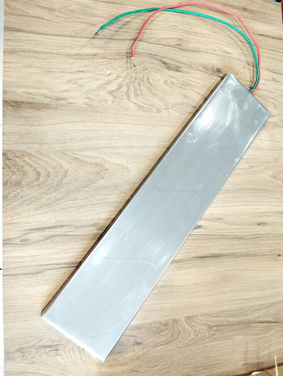Нагреватель плоский 50 cмх10cмх1см 450W 220V длинна провода 100см (нерж. сталь AISI 304) — оригинальное фото изделия