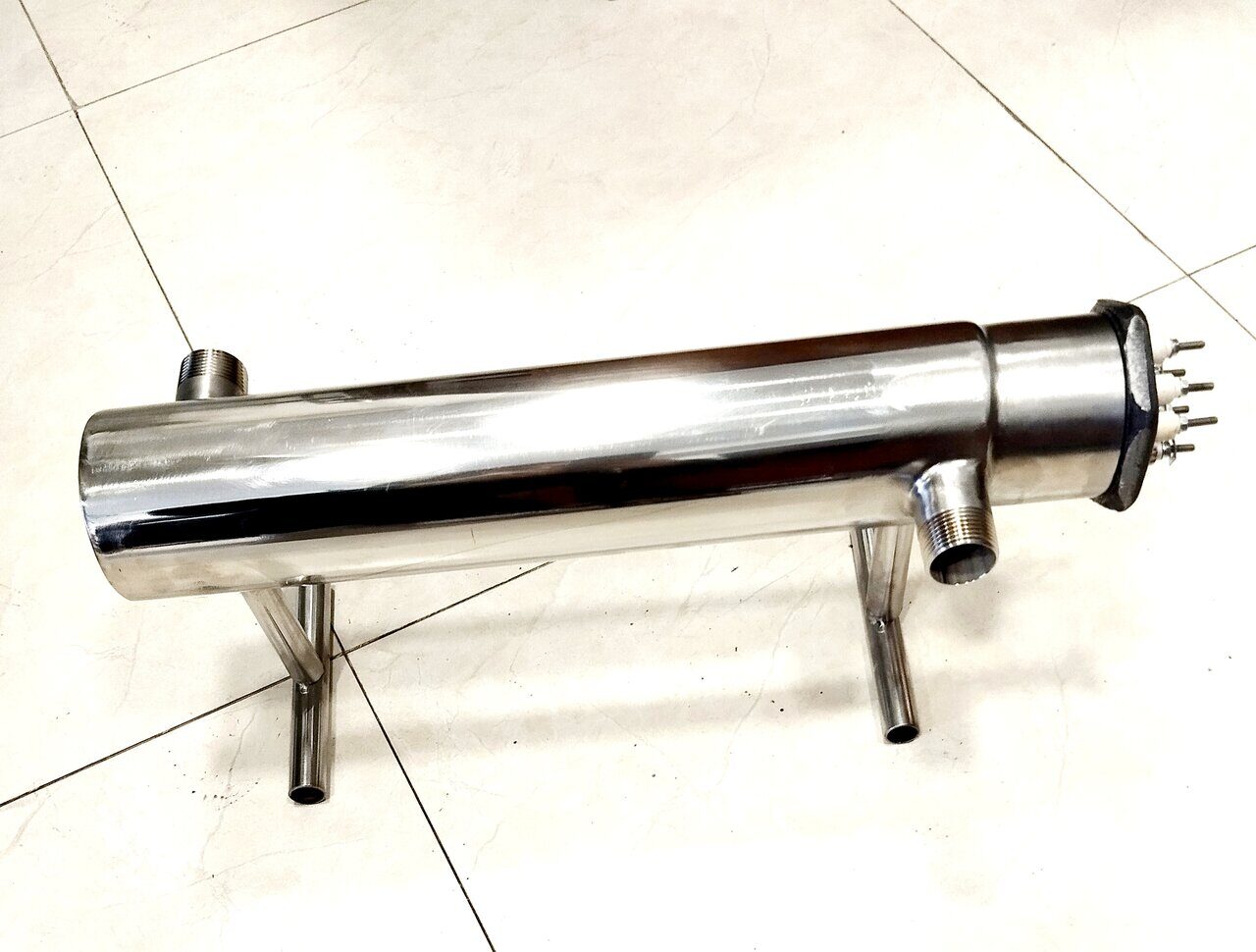 Проточный нагреватель горизонтальный G 2 1/2" (76мм) AISI304 — габаритный чертёж и характеристики