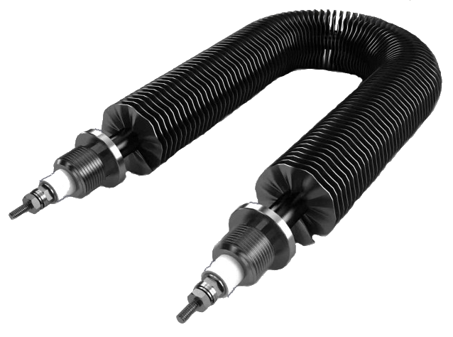 ТЭН 130А13/2,5 "О" ф2 R30 (углеродистая сталь) оребренный штуц 1/2" — габаритный чертёж и характеристики