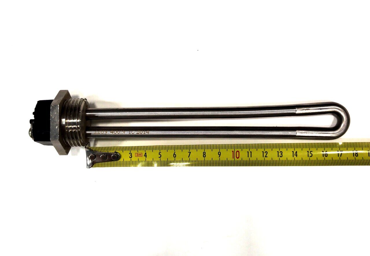 Тэн для воды 1", 400W, 220V — габаритный чертёж и характеристики