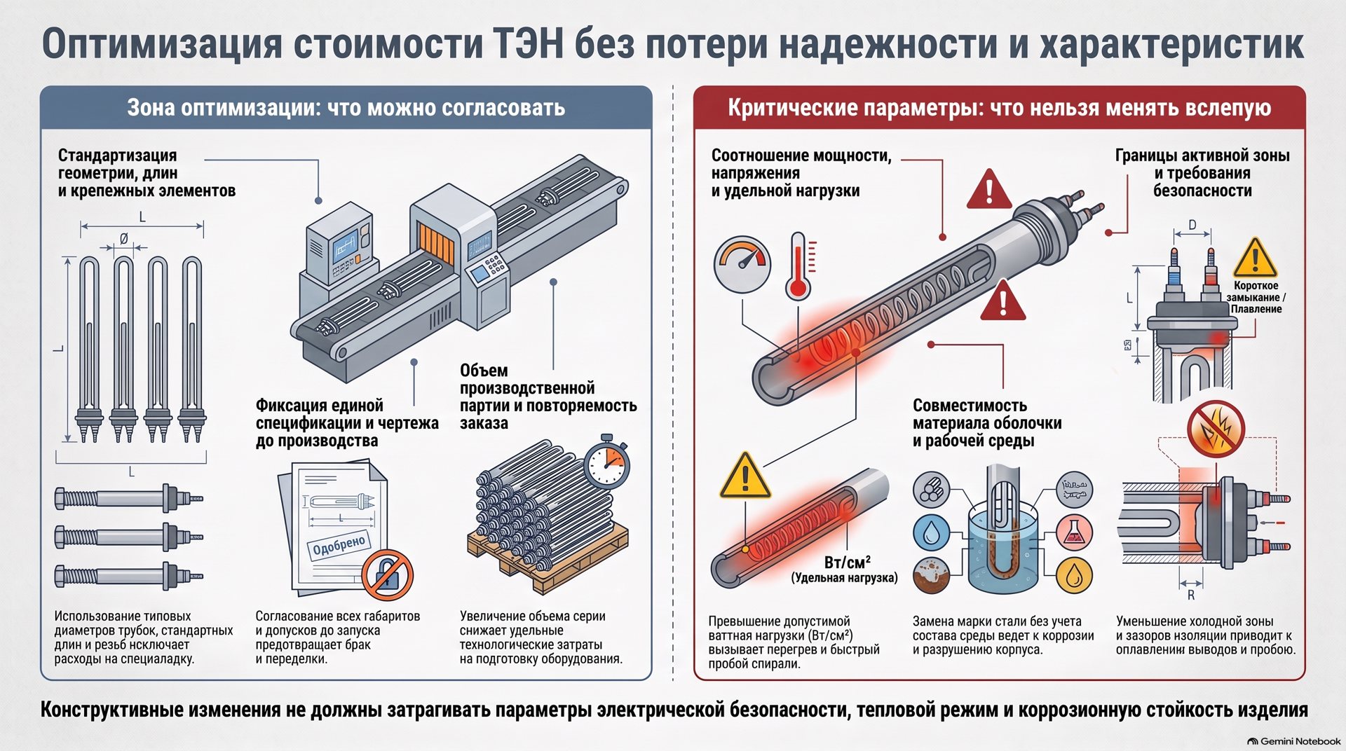 Как снизить стоимость заказного ТЭНа без потери нужных характеристик — памятка