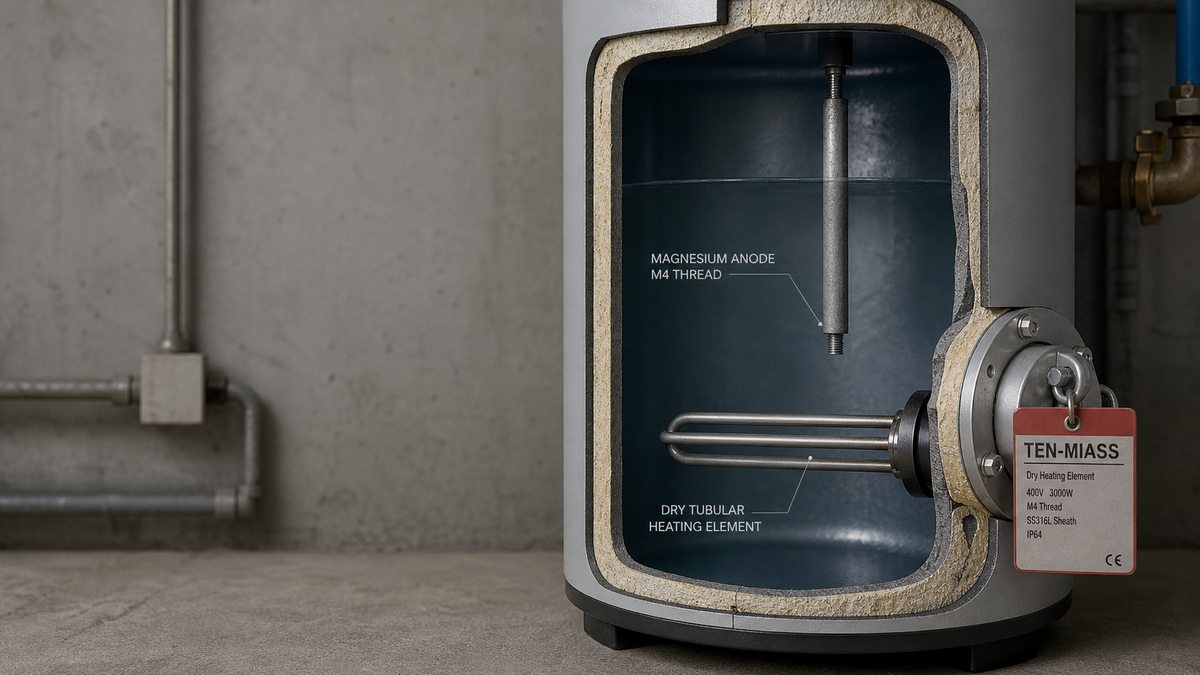 Сухой ТЭН для водонагревателя Electrolux EWH Smartinverter в разрезе