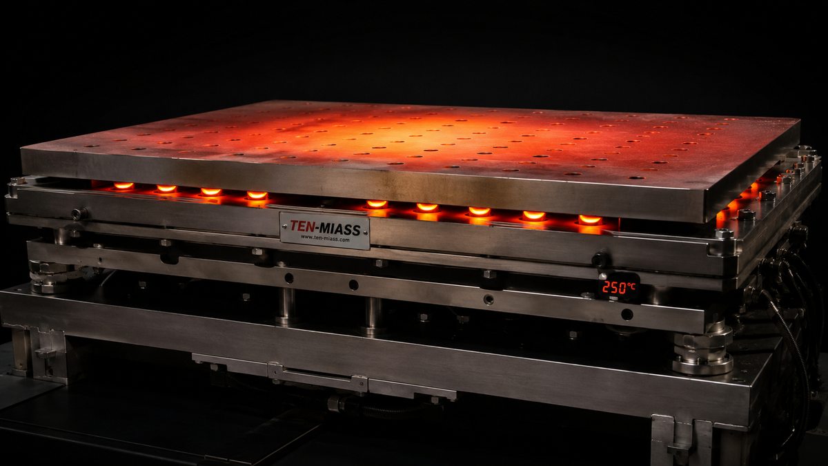 Металлическая плита с встроенными патронными ТЭНами, нагрев до 250°C