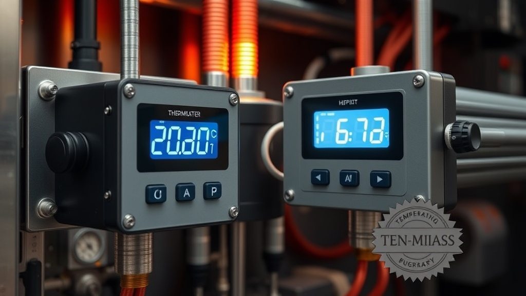 Терморегуляторы и термостаты для промышленных ТЭН - PID-контроллер и биметаллический термостат