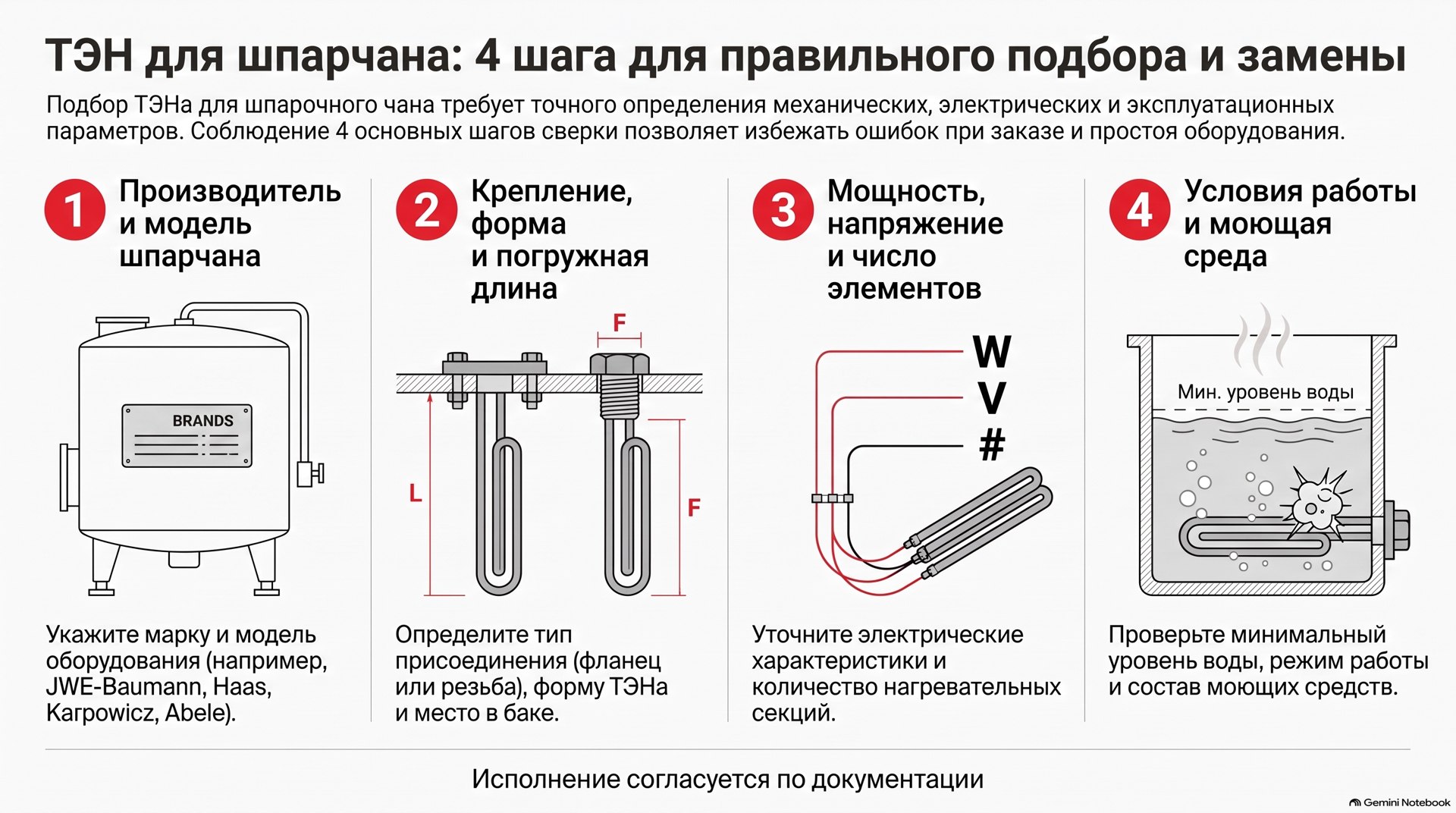 ТЭН для шпарчана: памятка для подбора