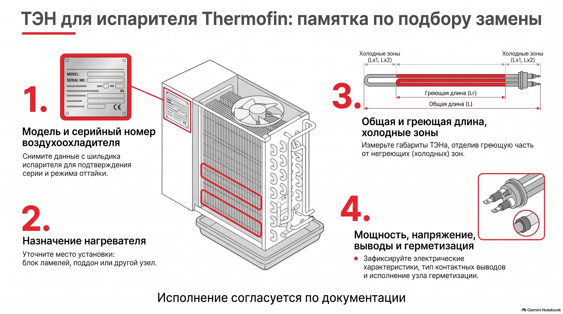 ТЭН для испарителя Thermofin: памятка для подбора