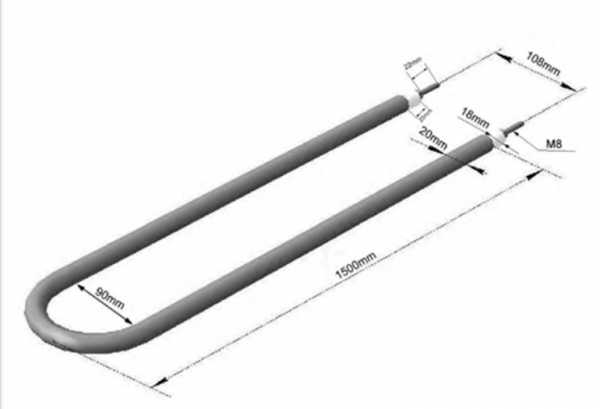 Тэн 10KBT 380B, для нагревателя щелочного раствора DRQ 120 Тэн 10KBT 380B, для нагревателя щелочного раствора DRQ 120