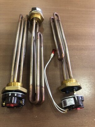 ТЭН RСT TW3 медный 3000W-220V,резьба 1 1\4" (D-42мм) с терморегулятором — фото